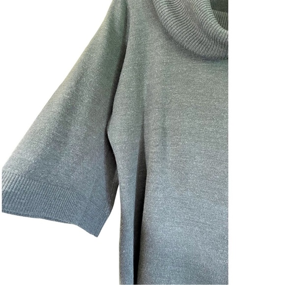 LUXE 360, WOMENS, COWL NECK, GREY SWEATER TOP. 3/4 FLARE SLEEVE. SIZE XL - Picture 3 of 7